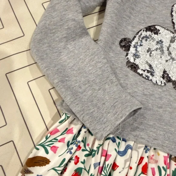 Mini Boden Multi Pattern Bunny Dress - Picture 6 of 13